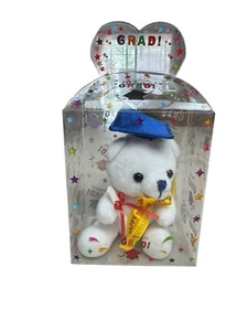 Graduation White Bear Plush Stuffed Animal Gift With Diploma & Blue Cap - Picture 1 of 8