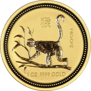 1 oz 100$ Australien Goldmünze Lunar Affe 2004 BU - Bild 1 von 2