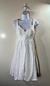 Nanette Lepore Women’s Eyelet Dress Size S 2 White Coquette Angel Cottagecore - Picture 1 of 7