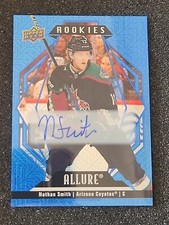 Nathan Smith 2022-23 Upper Deck Allure Hockey Rookie Blue Line Auto /35 #128