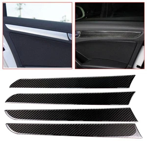 Carbon Fiber Side Door Trim Cover Fit For Audi A4 B8 2009-2016 - Picture 1 of 2