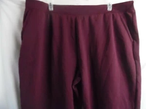 WINE WOMEN'S FLEECE LONG PANTS, 2 POCKETS, ELASTIC FOOT & WAIST 3X 24W / 26W - Picture 1 of 10