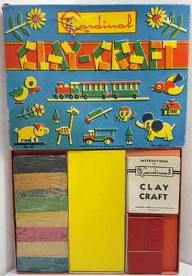 Vintage CLAY-CRAFT Cardinal Games No. 101 De Luxe Game Corp SEALED CLAY Antique - Image 1 of 4