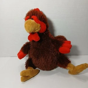 Peine rojo pollo gallo marrón pies amarillos Ganz Webkinz felpa 9" gorro sin código - Imagen 1 de 6