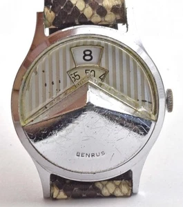 Benrus 33mm Chevron Dial O Rama Vintage Direct Read Wristwatch 17J RUNNING FINE - Picture 1 of 4