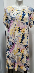 Abito a tubino CHICO'S 3(XL-16) multicolore stampa artistica con manica corta, elasticizzato! - Foto 1 di 8