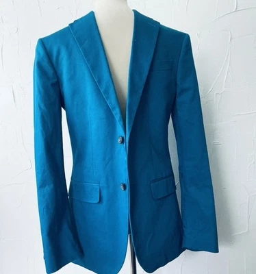 Chaqueta Blazer Deportiva de Algodón Calce Ajustado J Ferrar Azul Francés 36R Forrada Ventilaciones Foto 1 de 4