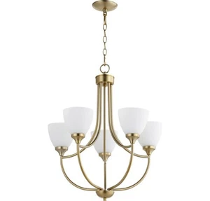 Quorum 6059-5-80 Enclave 24" 5-Light Chandelier in Aged Brass - Picture 1 of 2