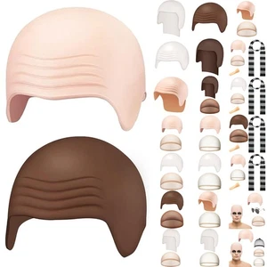 Adults Halloween Bald Cap Fake Scalp Makeup Cosplay Costume Props AU - Picture 1 of 22