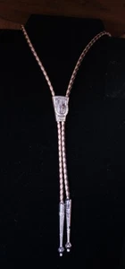 Corbata Bolo Southwestern Bell Trading Post Sterling 3D Caballo Herradura Cuero - Imagen 1 de 15