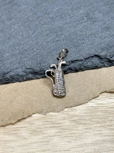 Vintage 925 Sterling Silber Golf Bag Charm Anhänger - Bild 1 von 4