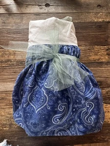 Ralph Lauren PUTNEY PAISLEY Azul y Blanco DOBLE Polvo Volantes Cama Falda RARA USADA EN EXCELENTE ESTADO - Imagen 1 de 7