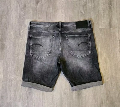 Pantalones Cortos de Jean G Star Raw Para Hombre 40x10 Gris Desvanecido Lavado Delgados Enrollables Elastizados  Foto 1 de 4