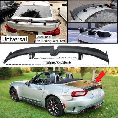 For FIAT 124 Spider 2017-2020 Gloss Black Trunk Spoiler Wing Pro Style Universal - Image 1 of 4