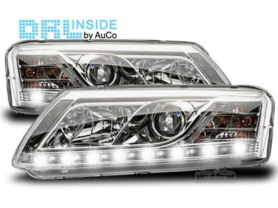 1 Satz Xenon Scheinwerfer,Chrom für Audi A6 4F LED Tagfahrlicht ECE R87 Bj.04-08 - Bild 1 von 4