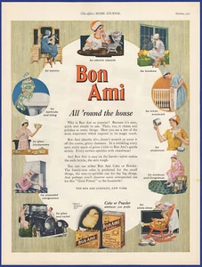 Pulizia casa torte in polvere vintage 1925 BON AMI stampa anni '20 annuncio - Foto 1 di 1