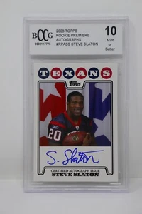 Autógrafos Topps Rookie Premiere 2008 #RPASS Steve Slaton novato Beckett 10 como nuevos - Imagen 1 de 5