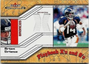 BRIAN GRIESE  2002 FLEER MAXIMUM PLAYBOOK Xs & Os GAME USED JERSEY - Picture 1 of 1
