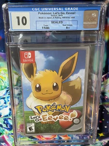 NUEVO 2018 SWITCH POKEMON LET'S GO EEVEE PRIMERA IMPRESIÓN CGC VGA grado 10 pliegue en Y A++ - Imagen 1 de 5