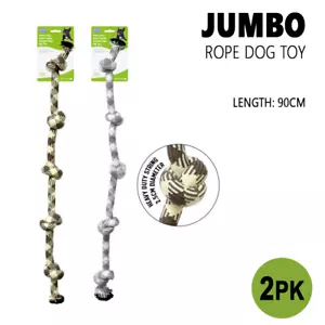 2x Jumbo Cotton Rope Pet Toy Dog Chew Teething Biting Training Gift 90CM Braided - Picture 1 of 2