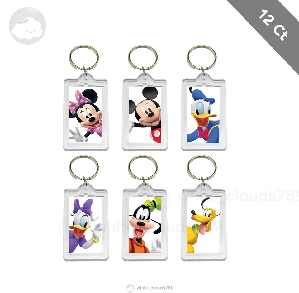 12 Mickey Mouse Funhouse Llavero Niño Fiesta de Cumpleaños Favor Bolsa de Regalo Casa Club Foto 1 de 1