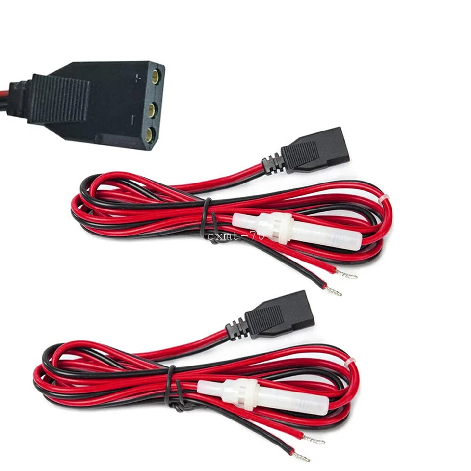 2x CB Ham Radios Power Cord 3-Pin Plug 2-Wire w/ 15A Fuse For Midland Ranger - Image 1 of 4