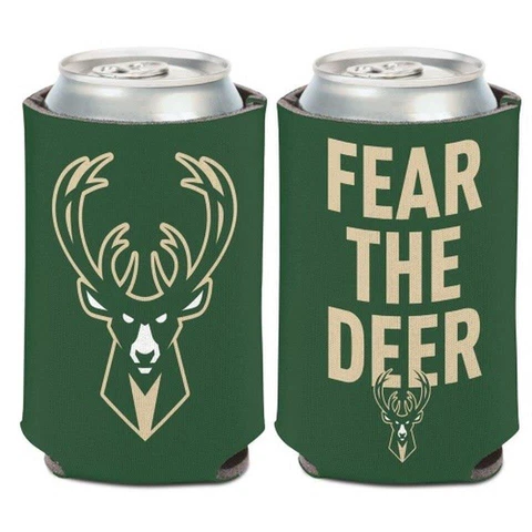 Milwaukee Bucks 12oz Slogan Can Cooler [NEW] NBA Beer Coozie Koozie Drink Cover