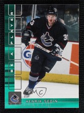 2001-02 ITG Be A Player Memorabilia Emerald /10 Henrik Sedin #46 HOF