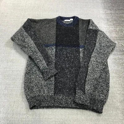 Suéter Damon De Colección Para Hombre Extra Grande Alto Italia Cuello Redondo Lana Gris Foto 1 de 4