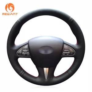 Cubierta de volante de cuero genuino Mewant hágalo usted mismo para Infiniti Q50 QX50 2015-2017 - Imagen 1 de 5