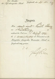 Autograph Carl Ritter (1871-1965) Chirurg Mediziner Universität Greifswald - Bild 1 von 1