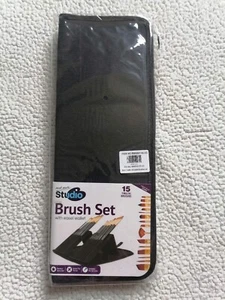 15Pcs Artist Paint Brushes Set Art Acrylic Oil Watercolor Painting Art W/Case - Picture 1 of 5