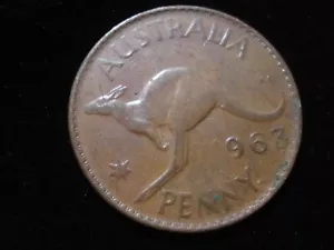 Australian 1963 Penny Missing "1" On Date Error Coin (AX02) - Bild 1 von 2