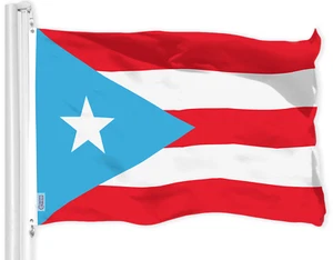 G128 Puerto Rico Azul Claro Puerto Rico PR Bandera 3x5 Pies Impresa 150D Poliéster - Imagen 1 de 6