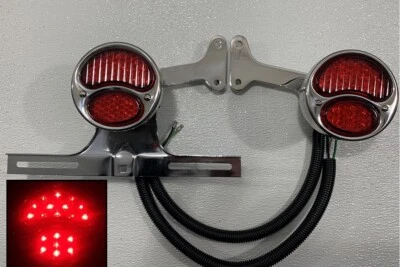 LED Stake Pocket Taillights Split Loom & License Plate Bracket Truck Dodge Ford Foto 1 de 4