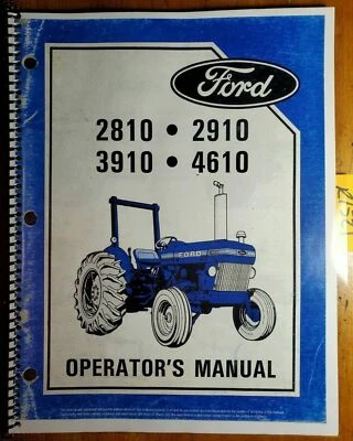 Ford 2810 2910 3910 4610 4610SU tractor 1984-85 propietario manual de operador SE4346A +S Foto 1 de 4
