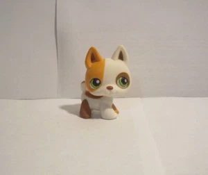 LITTLEST PET SHOP GERMAN SHEPHERD DOG # 127 White Tan Brown GREEN EYES - Picture 1 of 3