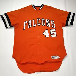 VTG Powers Baseball Jersey Mens 48 Orange Falcons 45 Athletic Retro Classic USA - Picture 1 of 18
