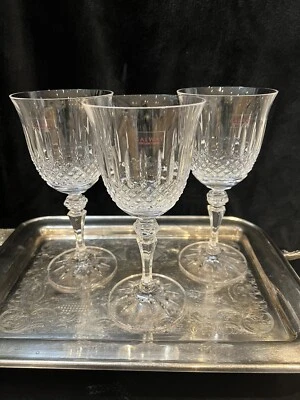 Galway Irish Crystal Signed GAL 15 Water Goblet Wine Glasses Set of 3 NWT - Image 1 of 4