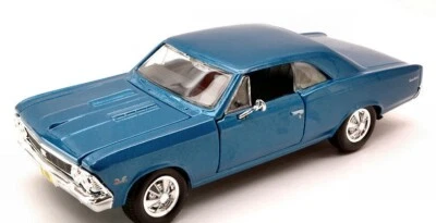 1:24 Maisto Chevrolet Chevelle Ss 396 1966 Blue Met MI31960BL Modellino - Immagine 1 di 2