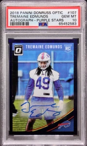 2018 Panini Optic Tremaine Edmunds Rookie Card! Purple Stars! #/50 PSA 10! Auto! - Picture 1 of 2