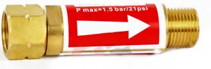 Explosionsschutz Rückschlagventil Acetylen 3,8" 1.5 bar Fuse Acetylen LPG FA01A - Bild 1 von 2