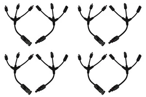4x Pair TEMCo Y 1 to 3 Branch Solar Panel Connector MMMF FFFM T Splitter - Imagen 1 de 9