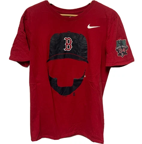 Nike Boston Red Sox David Ortiz Big Papi T-Shirt Mens Large Beard Logo Playoffs Cover