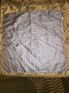 Vintage Christian Dior Silk Scarf Pocket Square 18" Made in Italy * Red Gray - Picture 1 of 4