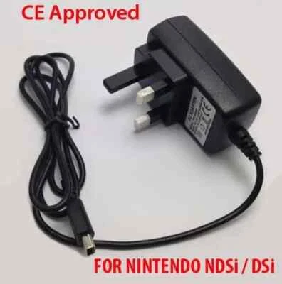 Nintendo 3 Pin UK Mains Charger Adapter Wall Plug For DSi NDSi DSiXL XL DS i - Image 1 of 3