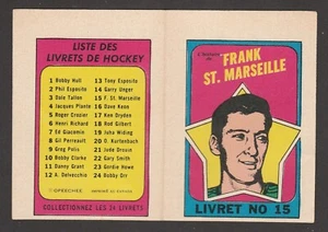 1971-72 OPC O-PEE-CHEE FOLLETOS FRANCESES # 15 FRANK ST. MARSEILLE 20450 - Imagen 1 de 2
