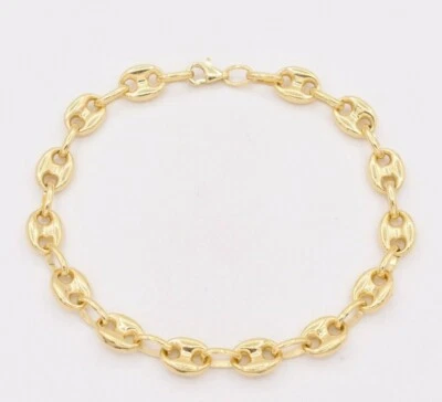 7.5mm Puffed Mariner Anchor Link Chain Bracelet Real 10K Yellow Gold - Image 1 of 4