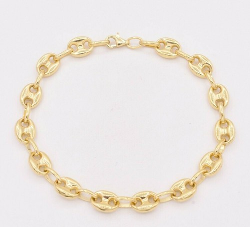 GUCCI Bracciale Catena Maglia Ancoraggio Puffato 7 5 mm Oro Giallo Reale 10K