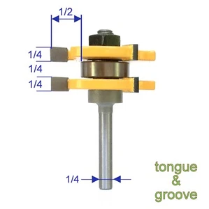 1 Stck. 1/4 Zoll Schaft Nut & Feder Montage Router Bit S - Bild 1 von 12